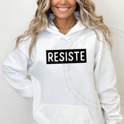 Resiste Care & Resist Gildan hoodie in White
