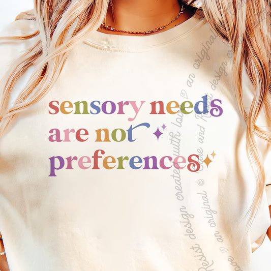 Sensory Needs are not Preferences Care & Resist progressive t-shirt in Ivory