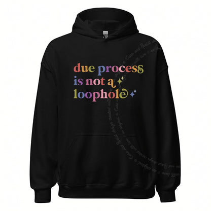 Due Process is not a Loophole Care & Resist Gildan hoodie in Black