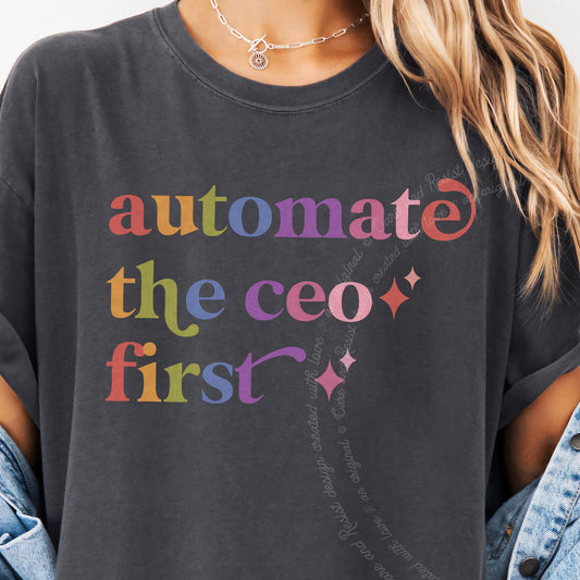 Automate the Ceo First Care & Resist progressive t-shirt in Graphite