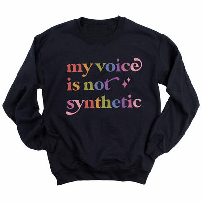 My Voice is not Synthetic Care & Resist Gildan crewneck sweatshirt in Black