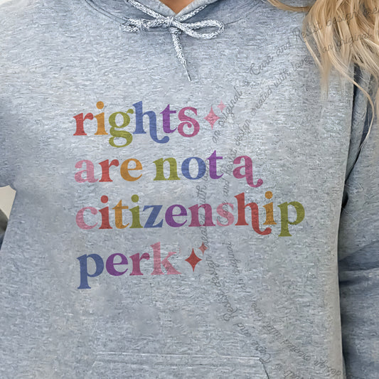 Rights are not a Citizenship Perk Care & Resist Gildan hoodie in Sport Grey