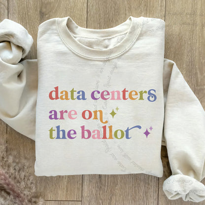 Data Centers are on the Ballot Care & Resist Gildan crewneck sweatshirt in Sand