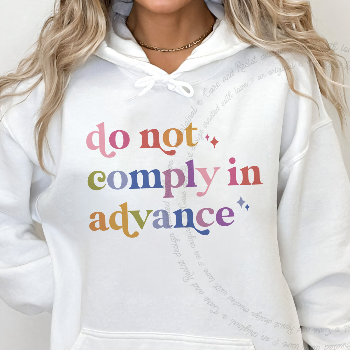 Do Not Comply in Advance Care & Resist Gildan hoodie in White