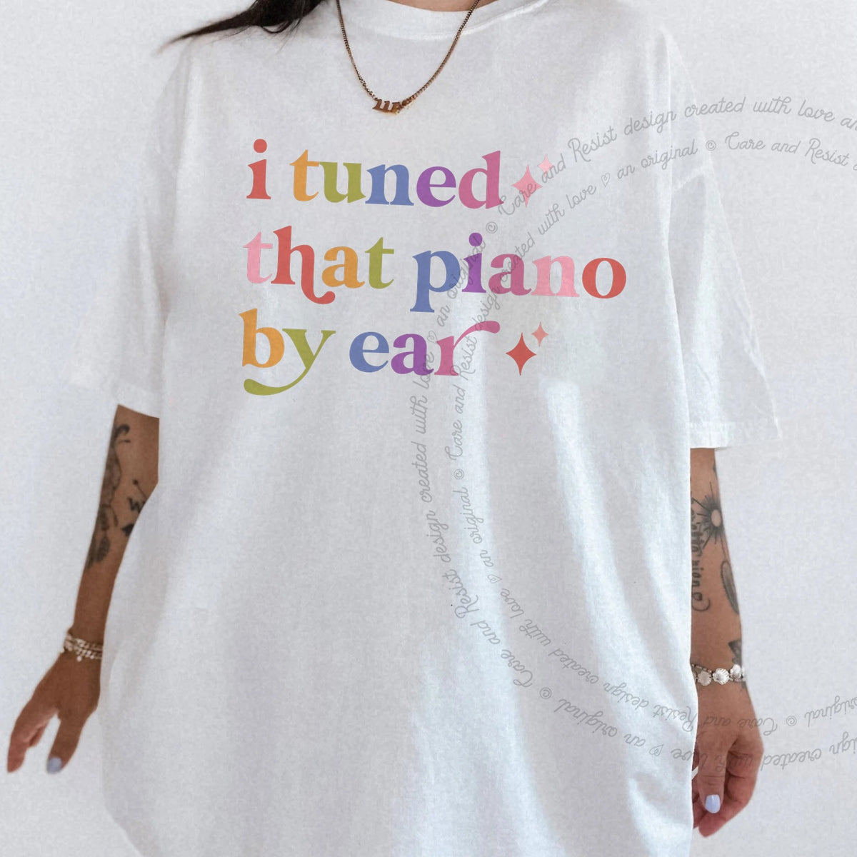 I Tuned That Piano By Ear Care & Resist progressive t-shirt in White