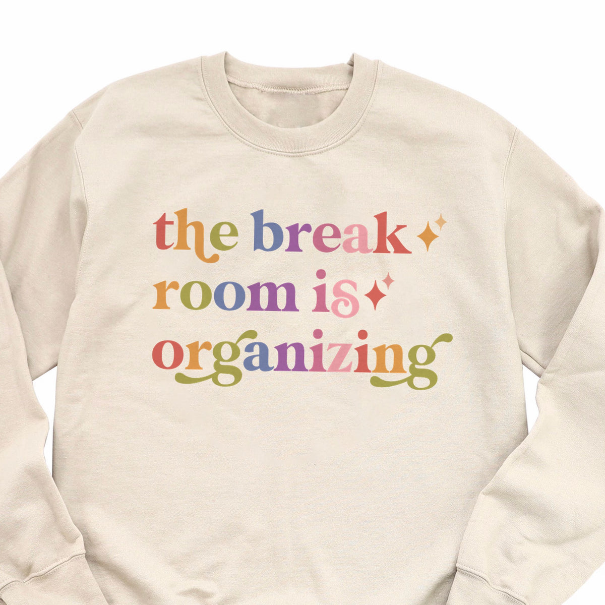 The Break Room is Organizing Care & Resist Gildan crewneck sweatshirt in Sand
