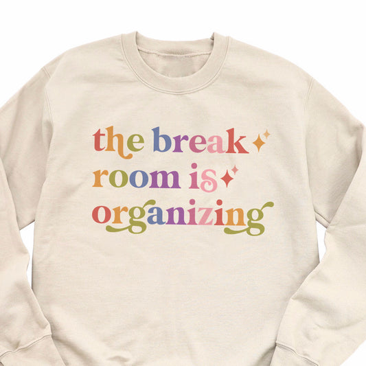 The Break Room is Organizing Care & Resist Gildan crewneck sweatshirt in Sand