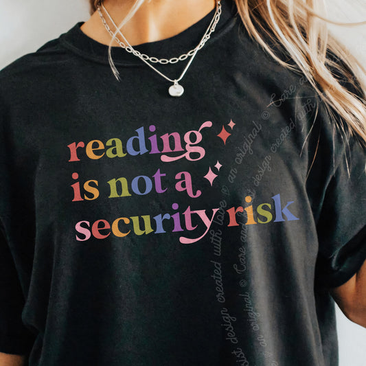 Reading is not a Security Risk Care & Resist progressive t-shirt in Black