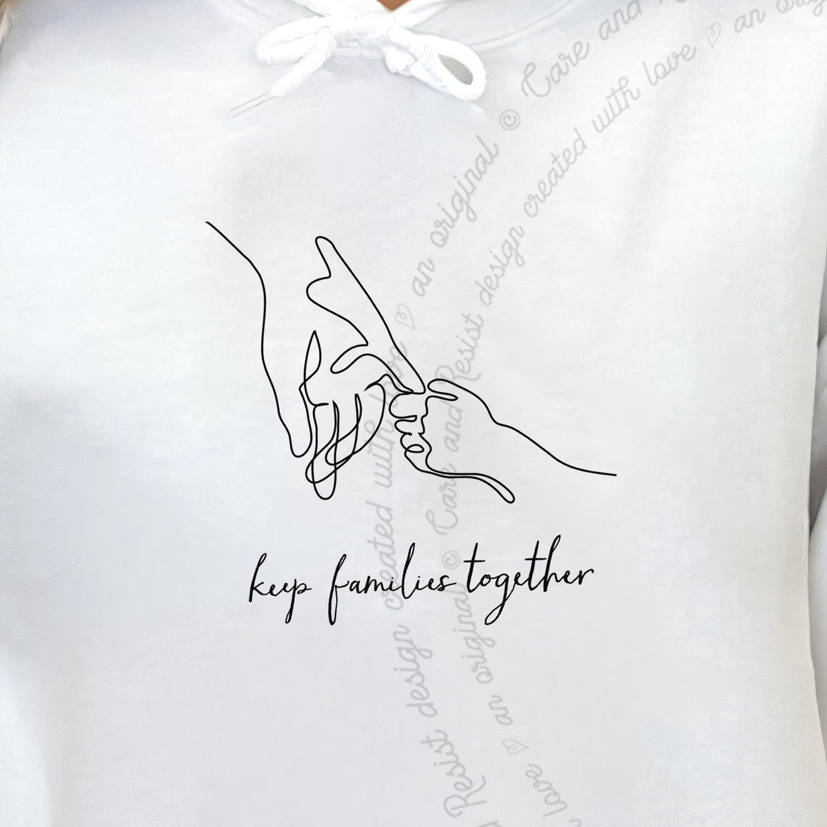 Keep Families Together Care & Resist Gildan hoodie in White