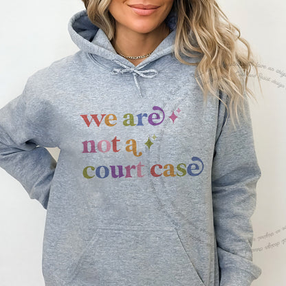 We are not a Court Case Care & Resist Gildan hoodie in Sport Grey