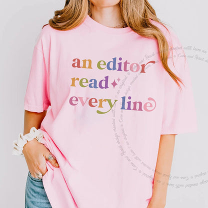 An Editor Read Every Line Care & Resist rainbow tee
