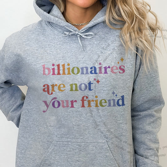 Billionaires Are Not Your Friend Care & Resist Gildan hoodie in Sport Grey