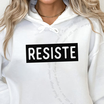 Resiste Care & Resist Gildan hoodie in White