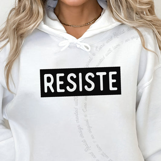 Resiste Care & Resist Gildan hoodie in White