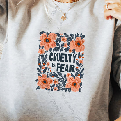 Cruelty Is Fear Care & Resist Gildan crewneck sweatshirt in Sport Grey