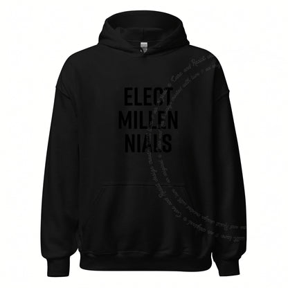 Elect Millennials Care & Resist Gildan hoodie in Black