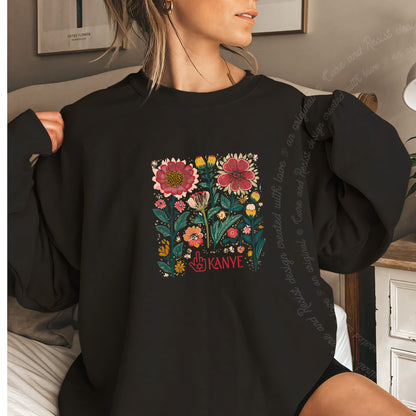 Middle Finger Kanye Care & Resist Gildan crewneck sweatshirt in Black