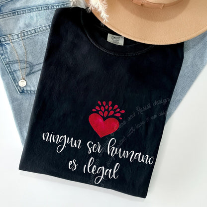 Ningun Ser Humano Es Ilegal Care & Resist progressive t-shirt in Black