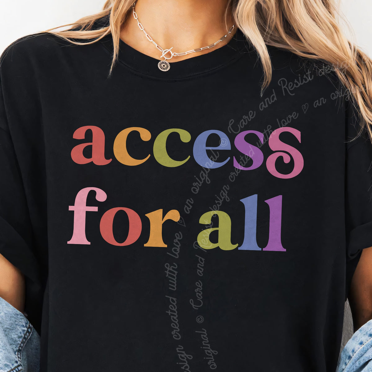 Access for All Care & Resist progressive t-shirt in Black