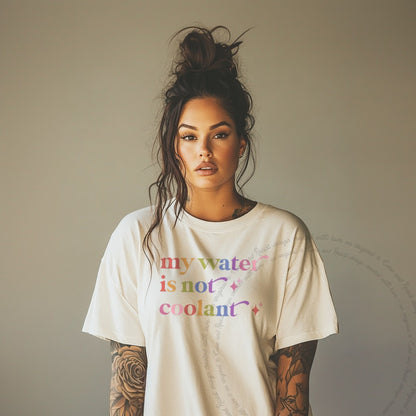 My Water is not Coolant Care & Resist rainbow Comfort Colors tee, Ivory