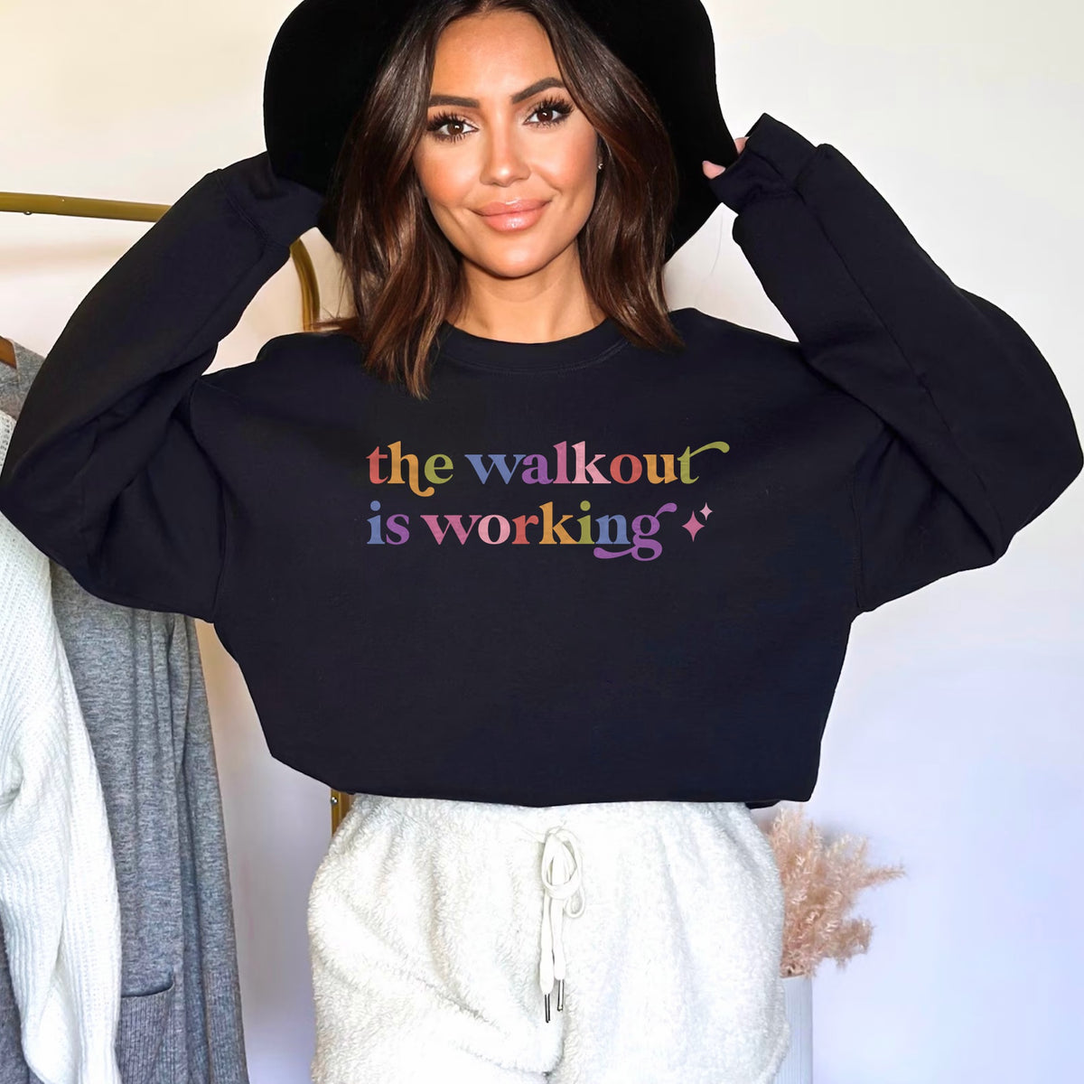 The Walkout is Working Care & Resist Gildan crewneck sweatshirt in Black