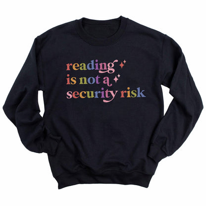 Reading is not a Security Risk Care & Resist Gildan crewneck sweatshirt in Black