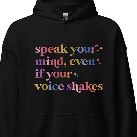 Speak Your Mind Care & Resist Gildan hoodie in Black