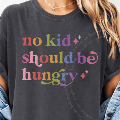 No Kid Should Be Hungry Care & Resist progressive t-shirt in Graphite