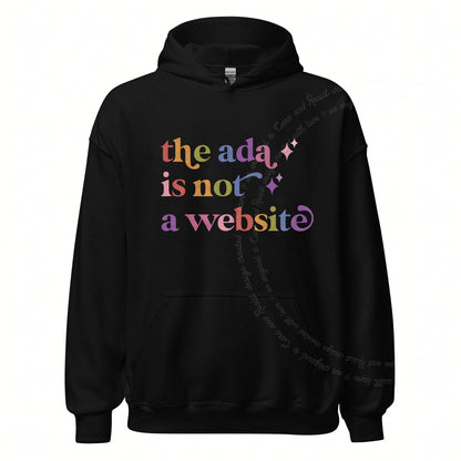 The Ada is not a Website Care & Resist Gildan hoodie in Black