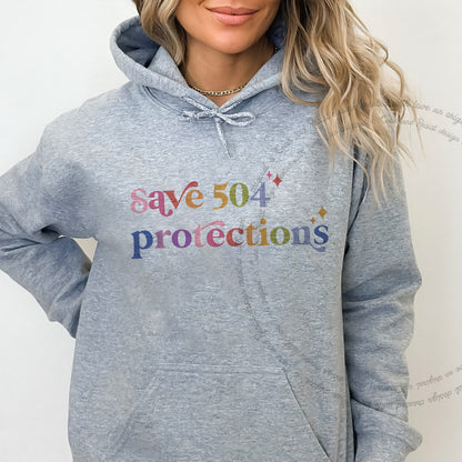 Save 504 Protections Care & Resist Gildan hoodie in Sport Grey