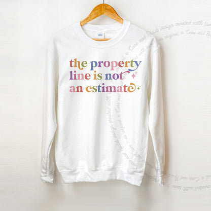 The Property Line is not an Estimate Care & Resist Gildan crewneck sweatshirt in White
