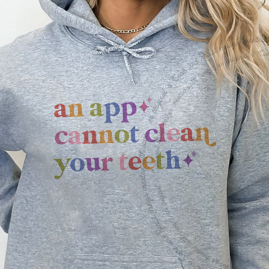 An App Cannot Clean Your Teeth Care & Resist Gildan hoodie in Sport Grey