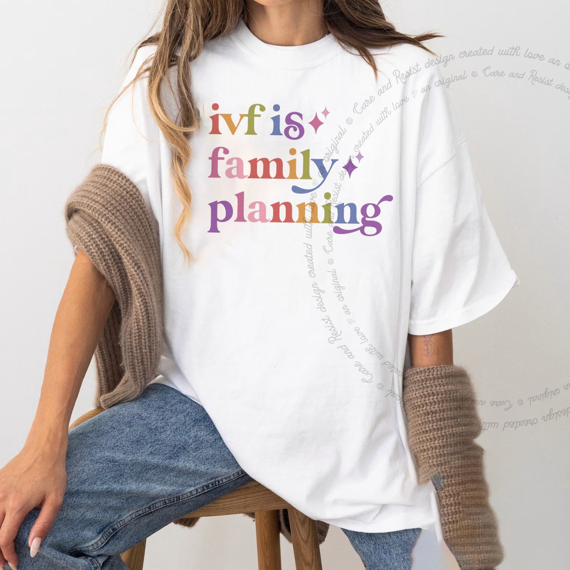 Ivf is Family Planning Care & Resist rainbow Comfort Colors tee, White