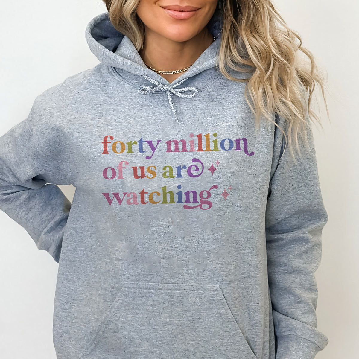 Forty Million of Us are Watching Care & Resist Gildan hoodie in Sport Grey