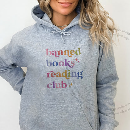 Banned Books Reading Club Care & Resist Gildan hoodie in Sport Grey