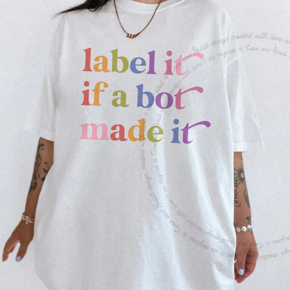 Label It If a Bot Made It Care & Resist progressive t-shirt in White
