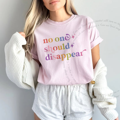 No One Should Disappear Care & Resist tee in Blossom