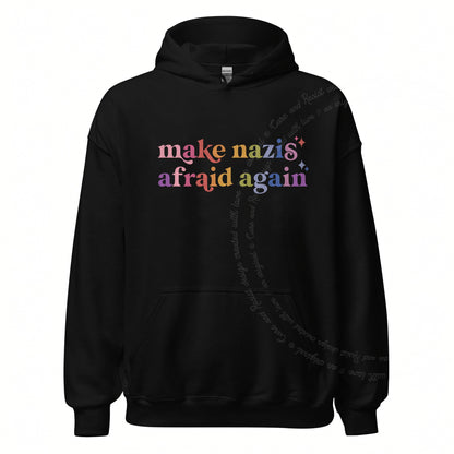 Make Nazis Afraid Again Care & Resist Gildan hoodie in Black
