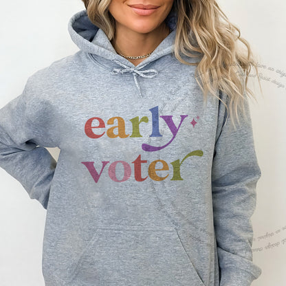 Early Voter Care & Resist Gildan hoodie in Sport Grey