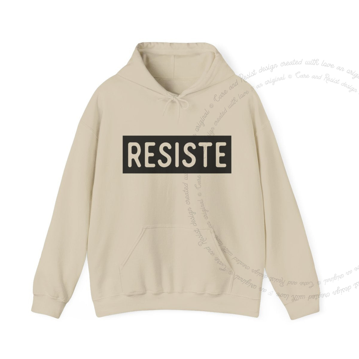 Resiste Care & Resist Gildan hoodie in Sand