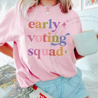 Early Voting Squad Care & Resist tee in Blossom