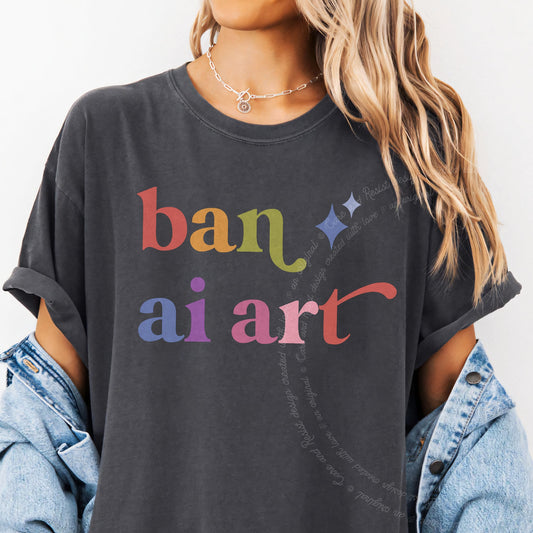 Ban Ai Art Care & Resist progressive t-shirt in Graphite