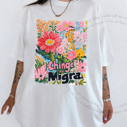 Chinga La Migra Care & Resist progressive t-shirt in White