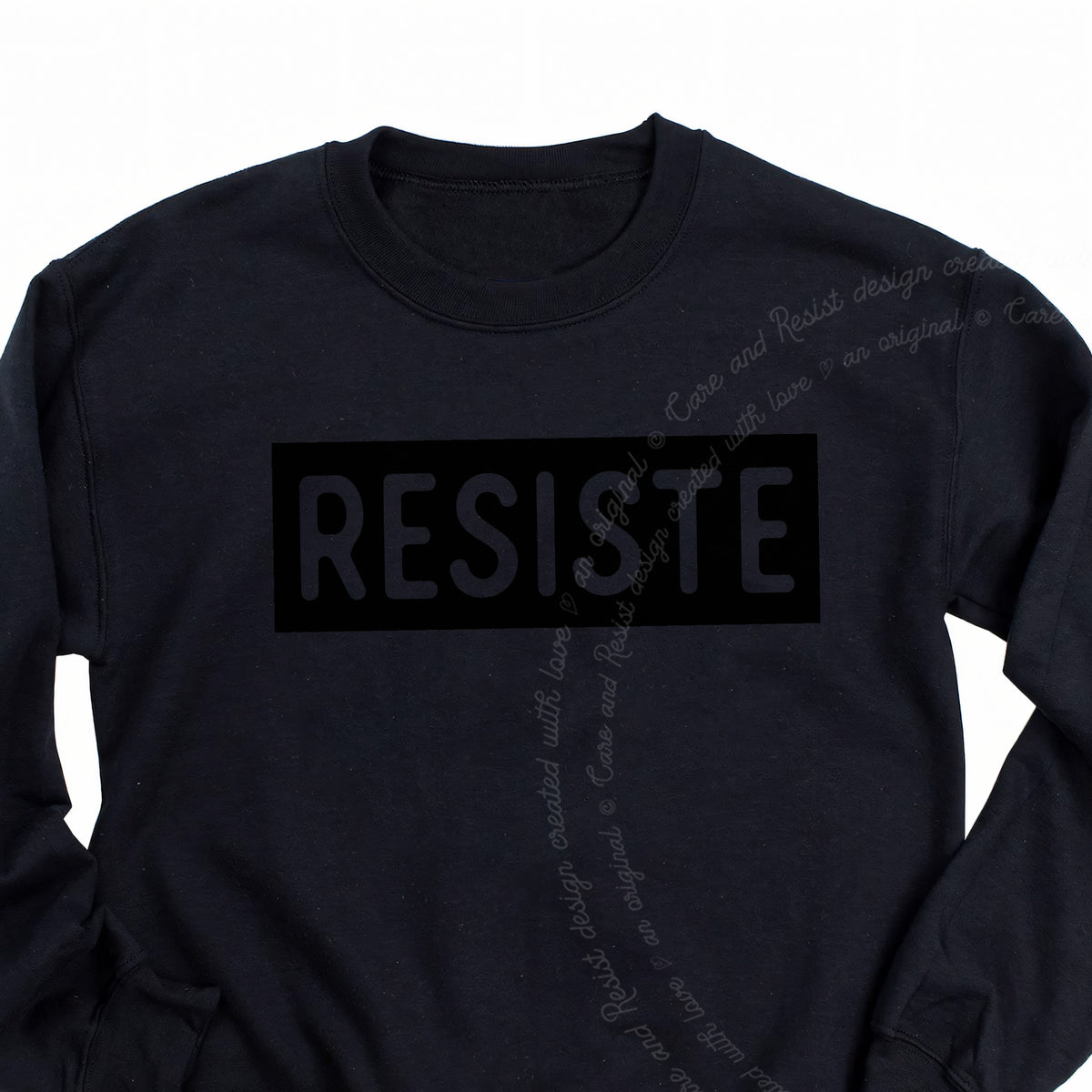 Resiste Care & Resist Gildan crewneck sweatshirt in Black