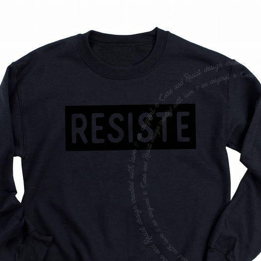 Resiste Care & Resist Gildan crewneck sweatshirt in Black