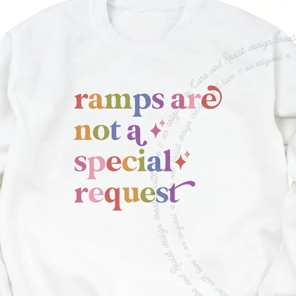 Ramps are not a Special Request Care & Resist Gildan crewneck sweatshirt in White