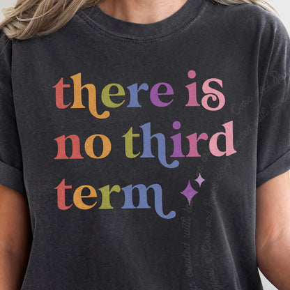 There is No Third Term Care & Resist progressive t-shirt in Graphite