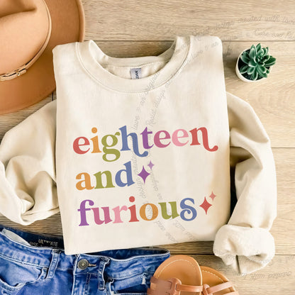 Eighteen and Furious Care & Resist Gildan crewneck sweatshirt in Sand