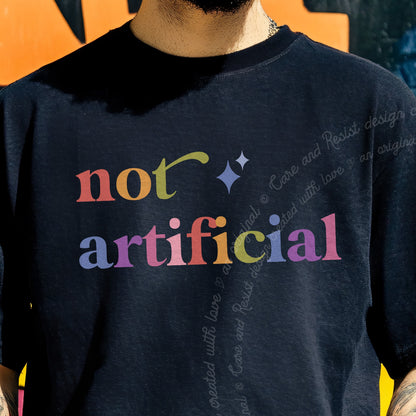 Not Artificial Care & Resist progressive t-shirt in Black