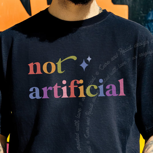 Not Artificial Care & Resist progressive t-shirt in Black